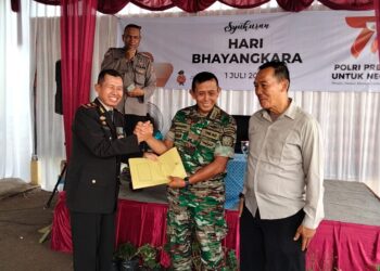 Suasana Keakraban dan Haru Warnai Perpisahan Danramil Kota dan Cilaku Dengan Kapolsek Cilaku