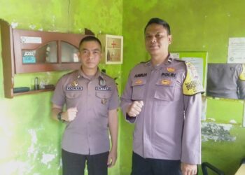 Bhabinkamtibamas Polsek Sukabumi Lakukan Patroli Dialogis dengan Security Klinik Citra Insani