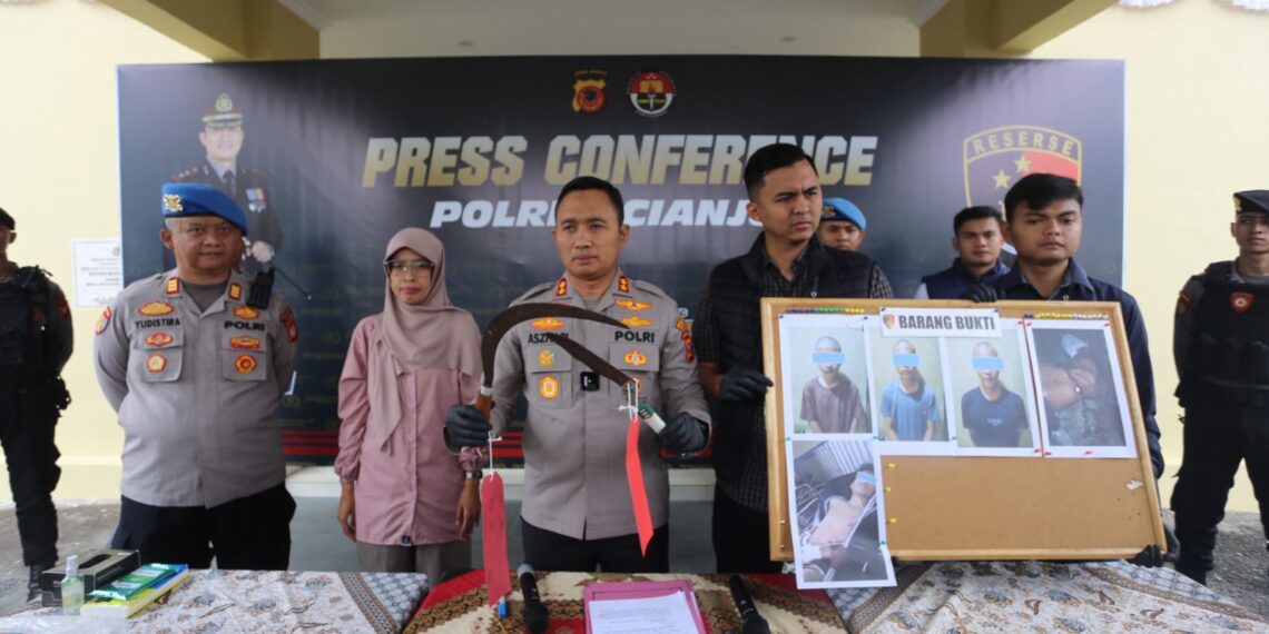 Polres Cianjur Ungkap Kasus Tindak Pidana Pembacokan Terhadap Anak Dibawah Umur, 3 Pelaku Berhasil Diamankan