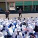 Bhabinkamtibmas polsek sukaraja memberikan himbauan dalam sosialisasi harkamtibmas kepada mahasiswa baru
