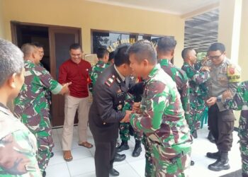 Polsek Cibeureum menerima kunjungan Koramil 0703 Baros dalam rangka HUT POLRI ke 77