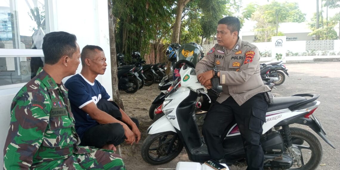 Bhabinkamtibmas Polsek Cisaat, Babinsa dan Kepala Desa sampainkan pesan kamtibmas
