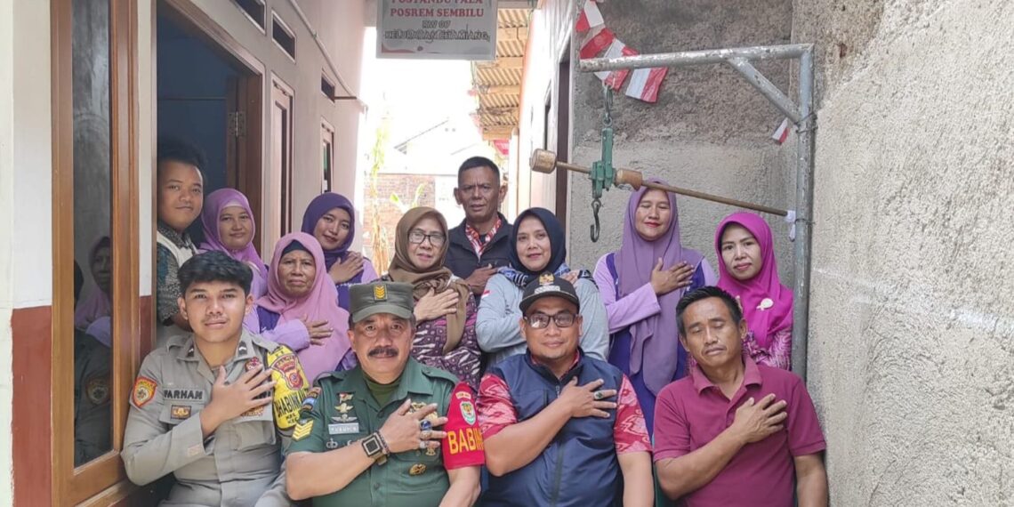 Sinergitas TNI-POLRI Bhabinkamtibmas Babinsa Kelurahan Citamiang Monitoring Posyandu Pala Rt. 03 Rw. 07 Kelurahan Citamiang.