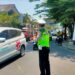 Polsek Warudoyong Gatur Lalu Lintas Paska melintas Kereta Api Pangrango