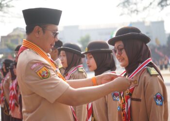 Upacara Puncak Peringatan Hari Pramuka ke-62 Tahun 2023 Tingkat Kota Sukabumi