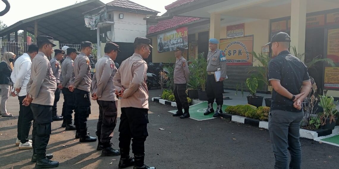 Gelar Apel Pagi Polsek Citamiang Sebagai Bentuk Kedisiplinan.