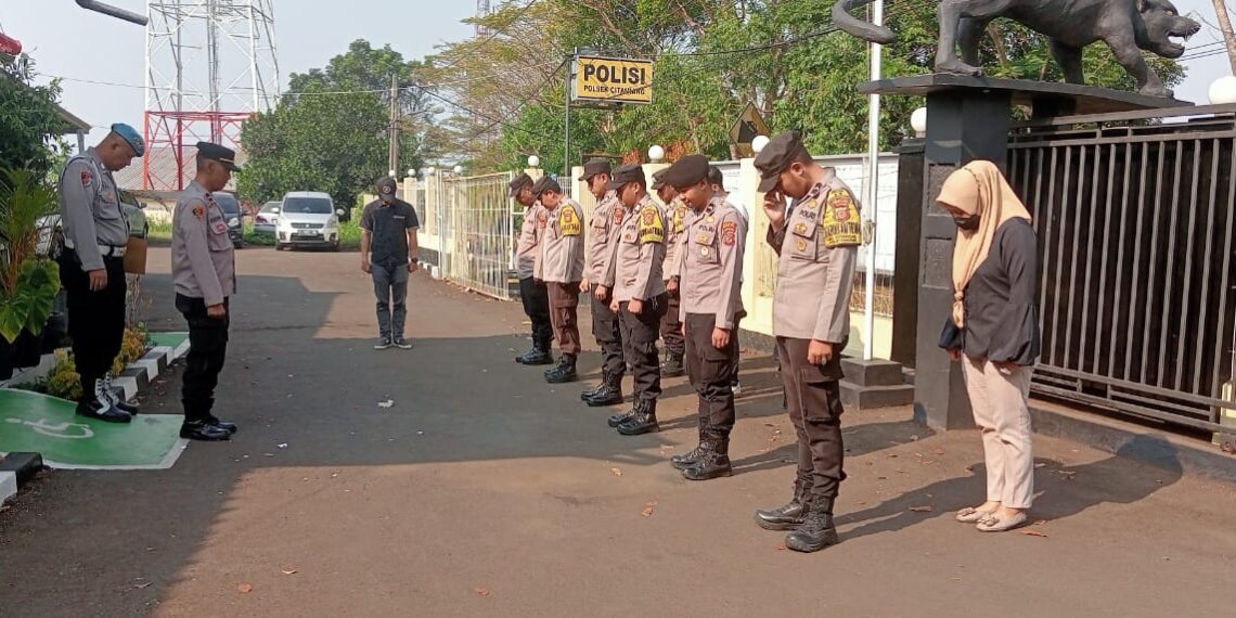 Polsek Citamiang Gelar Apel Pagi Sebagai Bentuk Kedisiplinan.