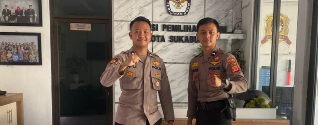 Polsek Citamiang Ploting Personil Amankan Gudang Logistik KPU Kota Sukabumi 24 Jam.