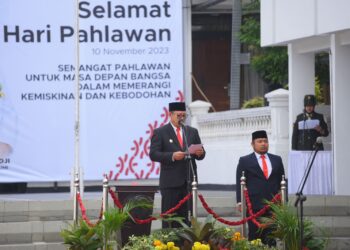 Upacara Hari Pahlawan di Balai Kota Sukabumi