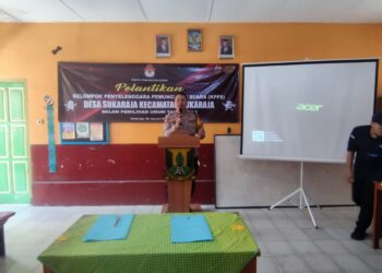 Hadiri Kegiatan Pelantikan Kelompok Penyelenggara Pemungutan Suara (Kpps) Tahun 2024 Kapolsek Sukaraja Se- Desa Sukaraja