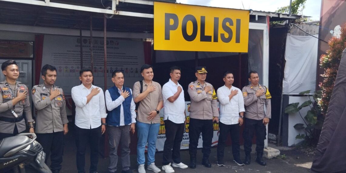 Polsek Citamiang Ploting Personil Amankan Gudang Logistik KPU Kota Sukabumi 24 Jam.