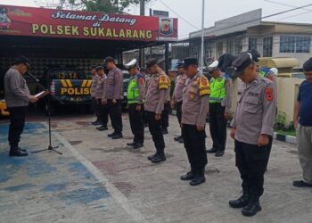 Lakukan Apel Pagi Kapolsek Sukalarang Berikan Arahan Pada Anggota