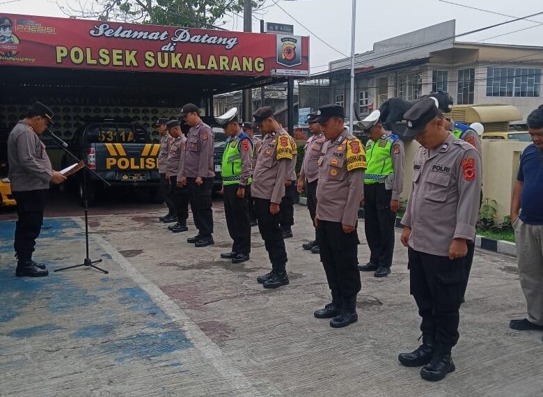 Lakukan Apel Pagi Kapolsek Sukalarang Berikan Arahan Pada Anggota