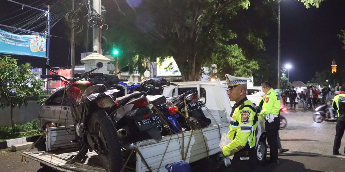 33 Sepeda Motor Berknalpot Brong di Sukabumi Diangkut Polisi