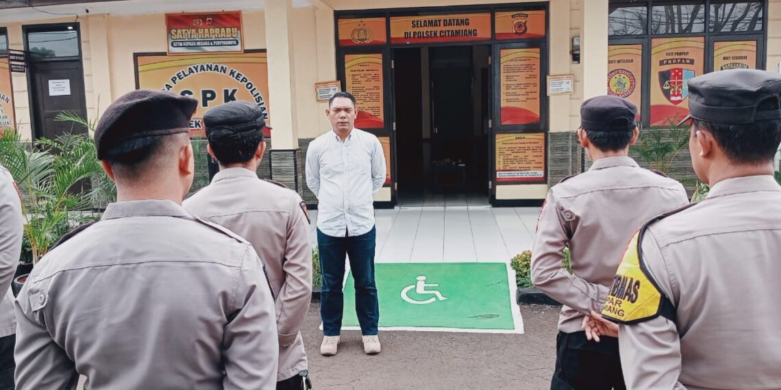 Gelar Apel Pagi Polsek Citamiang Sebagai Bentuk Kedisiplinan.