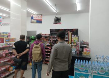 Mini market jadi salah satu sasaran patroli polsek Gunungpuyuh Polres Sukabumi Kota