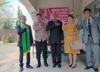 Guna Ibadat Berjalan Kondusif, Polsek Cireunghas Gelar Minggu Kasih di Gereja