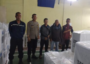 Patroli Kontrol Gudang Logistik Pemilu Personil Polsek Kadudampit