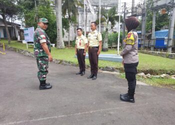 Anggota Bhabinkamtibmas berikan Himbauan Kamtibmas Kepada Security