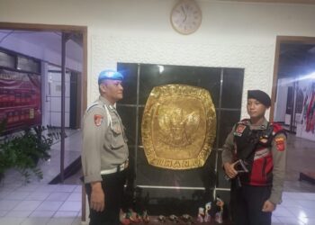 Polsek Citamiang Ploting Personil Amankan Gudang Logistik KPU Kota Sukabumi 24 Jam.