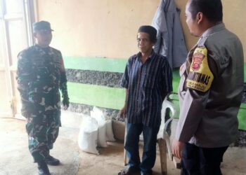 Memasuki Musim Hujan, Senergitas TNI – Polri Bhabinkamtibmas Himbau Warga Waspada Bencana Alam