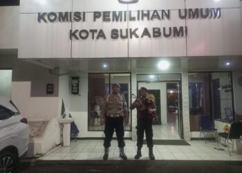 Polsek Citamiang Ploting Personil Amankan Gudang Logistik KPU Kota Sukabumi 24 Jam