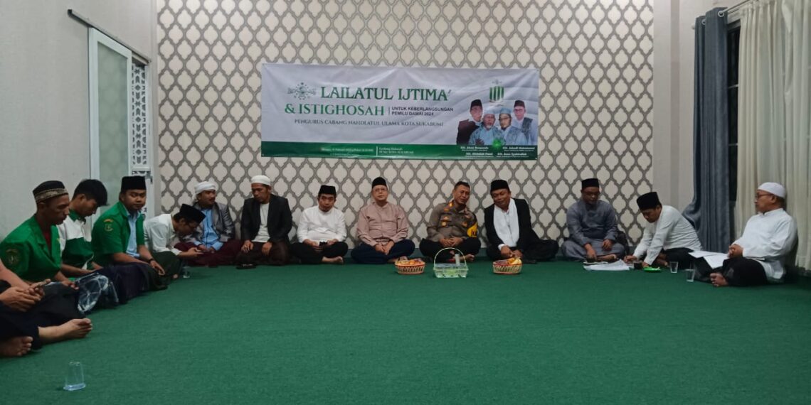 Kapolsek Citamiang menghadiri lailatul Ijtima’ dan Istighosah di PC NU Kota Sukabumi