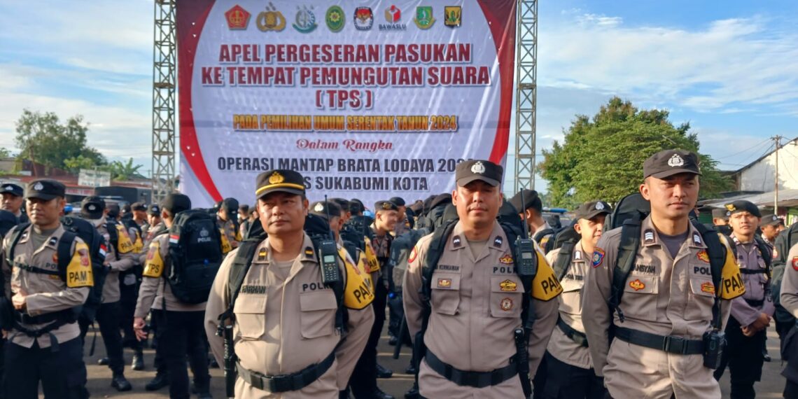 Polres Sukabumi Kota Gelar Apel Serpas: Personel Siap Amankan TPS untuk Kelancaran Pemilu 2024