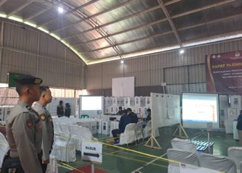 Pengamanan Rapat Pleno Oleh Personel Polsek Citamiang Di PPK Kecamatan Citamiang