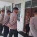 Apel Serah Terima Piket Pengamanan di Sekretariat GOR UNLIP Gudang Logistik Pemilu PPK Citamiang Kota Sukabumi