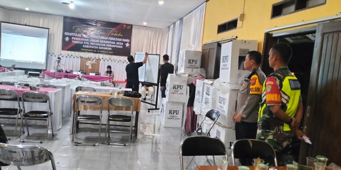 Pantau Pleno Rekapitulasi Suara, Kapolsek Kebonpedes Pastikan Keamanan