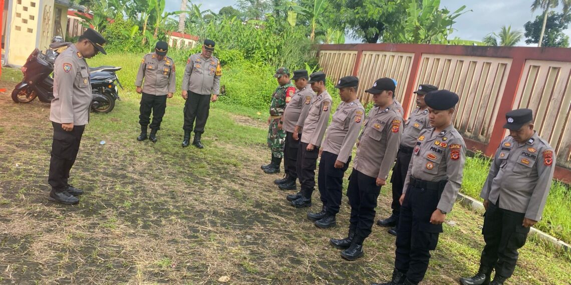 Polsek Warudoyong Laksanakan Apel pengamanan Di Gudang Logistik PPK Kecamatan Warudoyong