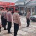 Apel Serah Terima Piket Pengamanan di Sekretariat GOR UNLIP Gudang Logistik Pemilu PPK Citamiang Kota Sukabumi