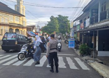 Polsek Citamiang Gatur Pagi Hari Sebagai Bentuk Pelayanan Kepada Masyarakat