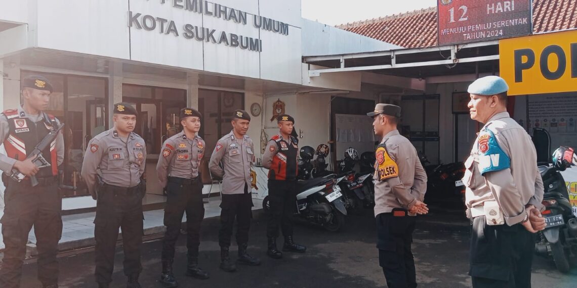 Kapolsek Citamiang, Ploting Personil Amankan Gudang Logistik KPU Kota Sukabumi 24 Jam.
