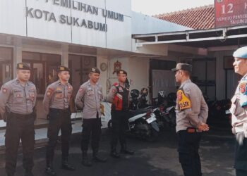 Kapolsek Citamiang, Ploting Personil Amankan Gudang Logistik KPU Kota Sukabumi 24 Jam.