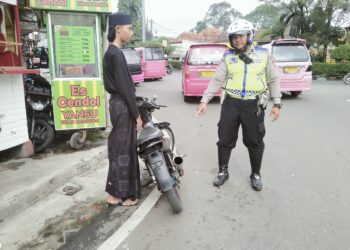 Ciptakan Situaasi Kamtibmas Yang Kondusif Polsek Sukaraja Gelar Razia Knalpot Tidak Sesuai Spesifikasi Teknis