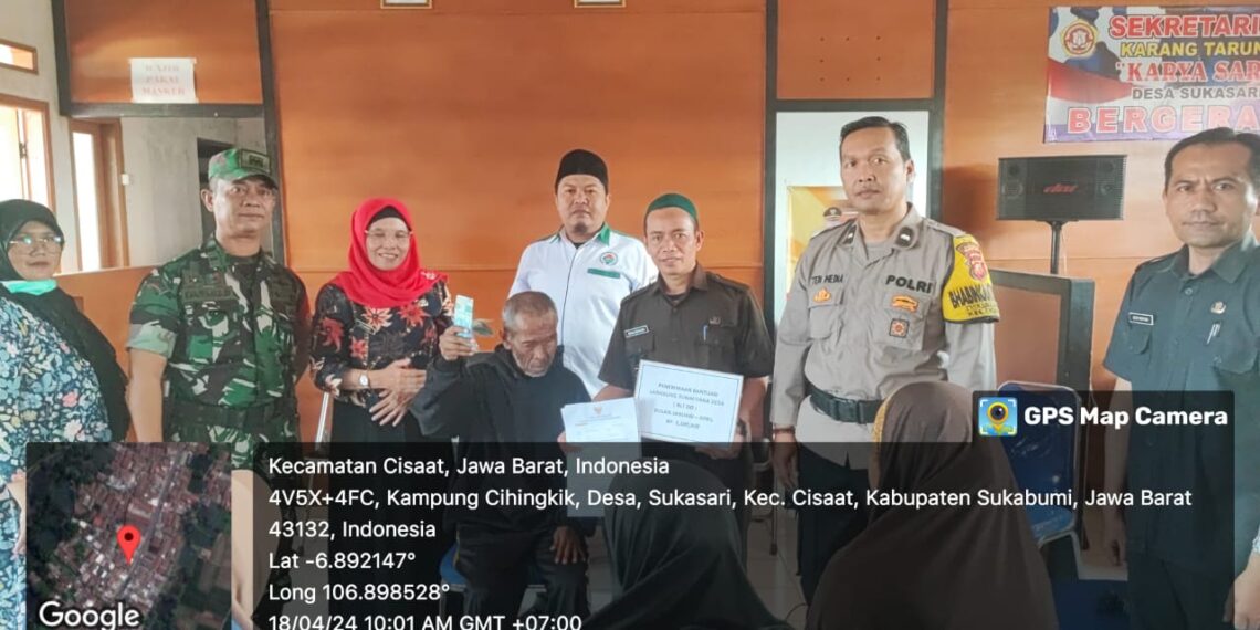 Bhabinkamtibmas Polsek Cisaat Monitoring Pembagian BLT DD
