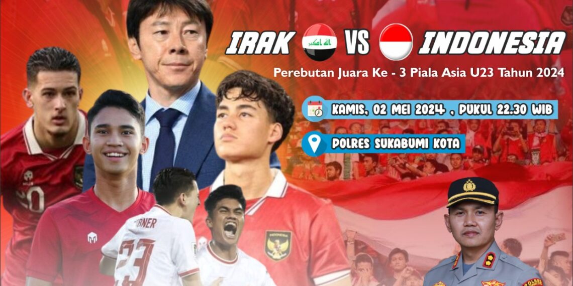 Ayo gabung Nobar bersama Polres Sukabumi Kota. Nonton Bareng Semifinal Juara 3 Piala Asia U-23 Indonesia