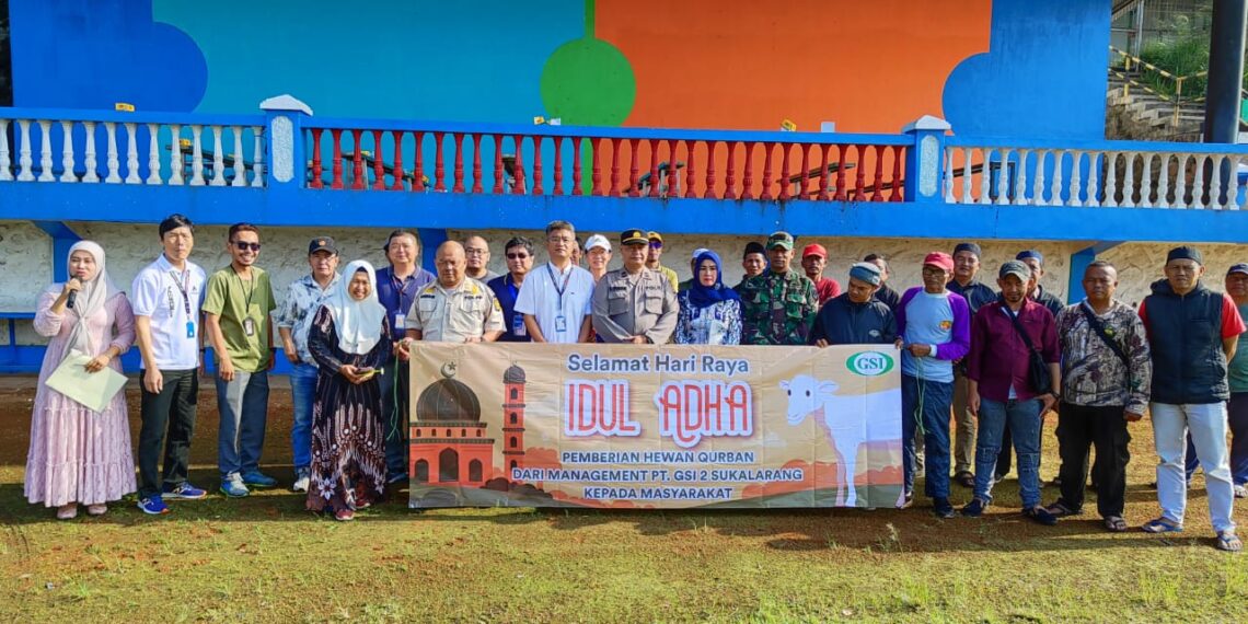 Kapolsek Sukalarang Hadiri Kegiatan Pemberian Hewan Kurban dari Menegemen PT GSI II Ke Masyarakat