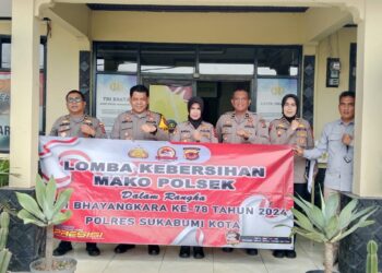 Semarak HUT Bhayangkara Ke-78, Polres Sukabumi Kota Gelar Lomba Kebersihan Polsek Jajaran