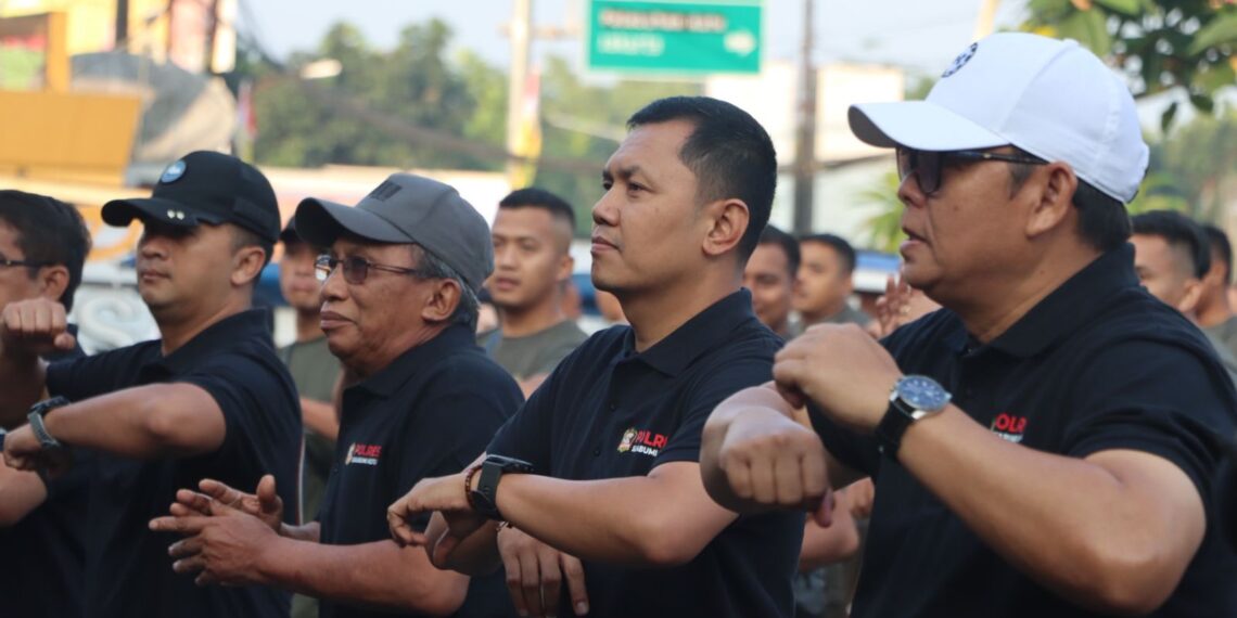 Jelang Hari Bhayangkara ke-78, Polres Sukabumi Kota Gelar Olahraga Bersama