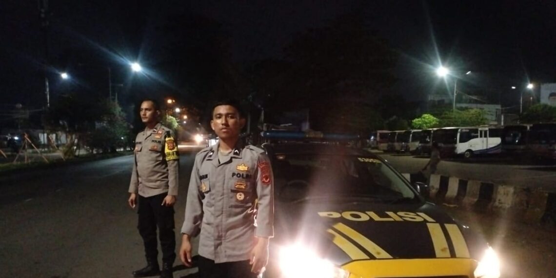 Pantau kamtibmas malam. Polsek Baros Strong point jalur antisipasi Gukamtibmas
