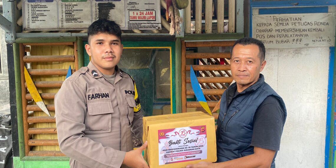 Polsek Citamiang Berikan Bantuan Sosial dalam Rangka HUT Bhayangkara ke-78