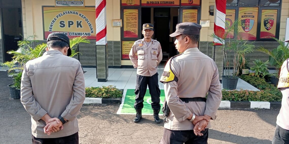 Polsek Citamiang Gelar Apel Pagi Sebagai Bentuk Kedisiplinan