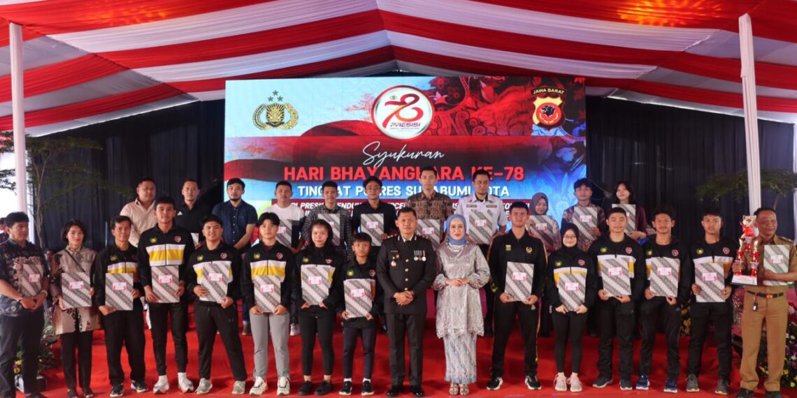 Syukuran Hari Bhayangkara ke-78 di Sukabumi Digelar Sederhana, Puluhan Polisi dan Warga Diganjar Pengahrgaa