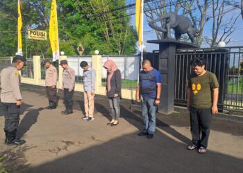 Polsek Citamiang Gelar Apel Pagi Sebagai Bentuk Kedisiplinan.