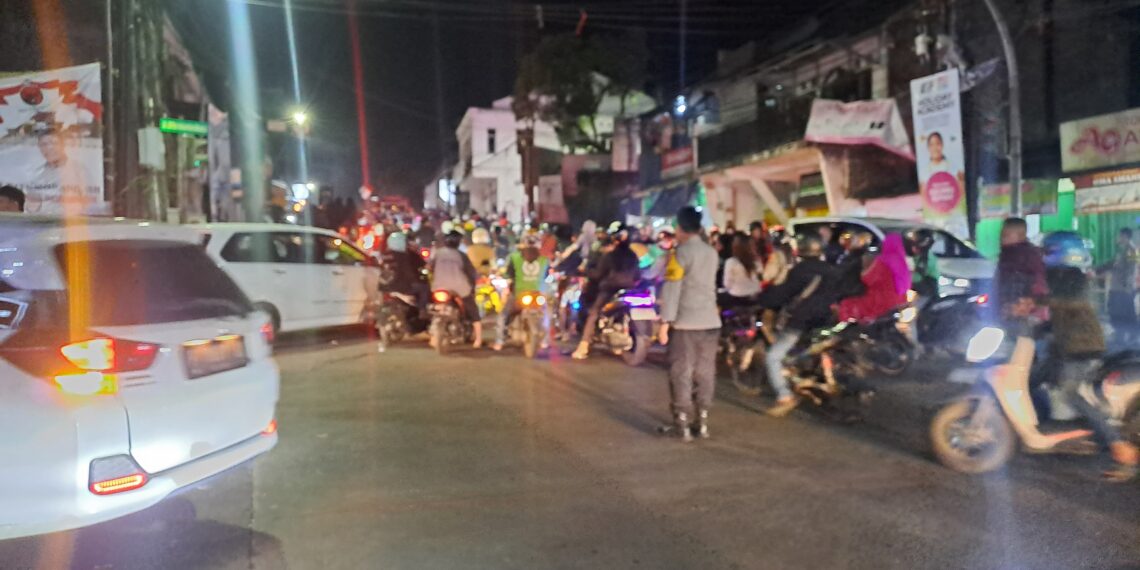 Pengamanan Pawai Tarhib dalam rangka Menyambut Tahun Baru Islam 1446 H diwilayah Hukum Polsek Citamiang.