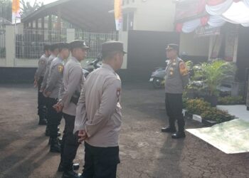 Polsek Citamiang Gelar Apel Pagi Sebagai Bentuk Kedisiplinan.
