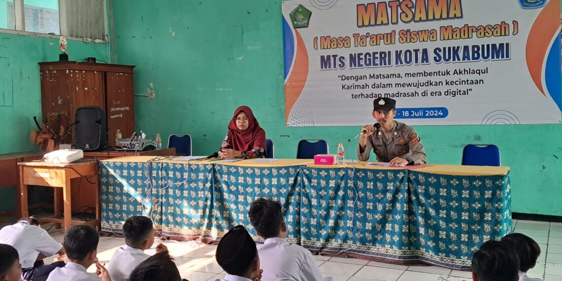 Kanit Binmas Polsek Citamiang Menjadi Narasumber Pada Kegiatan MPLS Siswa Baru MTSn Kota Sukabumi.